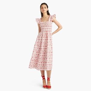 Hill House Home Ellie Nap Dress Mermaid Seashells Cherries Smocked Pink Sz Large